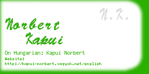 norbert kapui business card